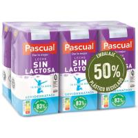 Llet semidesnatada sense lactosa PASCUAL, pack 6x200 ml Llet semidesnatada sense lactosa PASCUAL, pack 6x200 ml