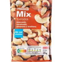 Mix de frutos secos sin sal EROSKI, bolsa 175 g