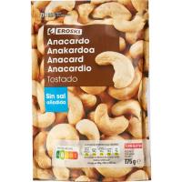Anacardos tostados sin sal EROSKI, bolsa 175 g