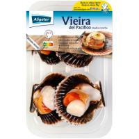 Vieira 1/2 concha ALIGATOR, bandeja 165 g Vieira 1/2 concha ALIGATOR, bandeja 165 g