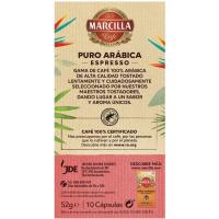 Café puro arábica expresso comp. Nespresso MARCILLA, caja 10 uds