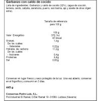Cigró amb brou de carn d'olla PEDRO LUIS, flascó 445 g
