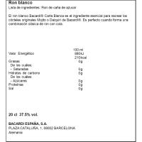 Ron BACARDI Carta blanca, ampolla 20 cl