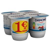 Yogur sabor frutos bosque DANONE, pack 4x120 g Yogur sabor frutos bosque DANONE, pack 4x120 g