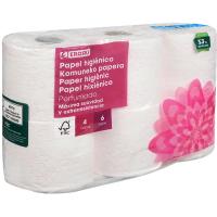 Paper higiènic 4 capes perfumat EROSKI, paquet 6 rotllos