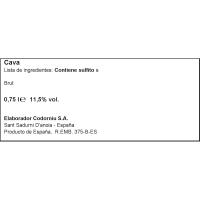 Cava brut reserva Heretat CODORNIU, ampolla 0,75 l