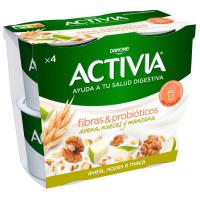 Bífidus con avena, nueces y manzana ACTIVIA, pack 4x115 g Bífidus con avena, nueces y manzana ACTIVIA, pack 4x115 g