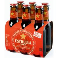 Cerveza easy open ESTRELLA DAMM, pack botellín 6x20 cl Cerveza easy open ESTRELLA DAMM, pack botellín 6x20 cl