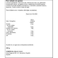 Pa ratllat sense gluten GALLO, paquet 300 g