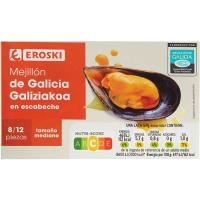 Mejillón en escabeche de Galicia 8/12 EROSKI, lata 111 g