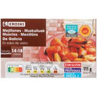 Mejillón en salsa de vieira de Galicia EROSKI, lata 111 g