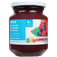 Mermelada de arándanos y frambuesa 0% EROSKI, frasco 290 g