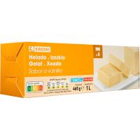 Helado corte de vainilla EROSKI, bloque 1 litro