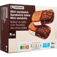 Mini Sandwich Duo EROSKI, 6 uds, caja 300 g