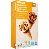 Minicons de vainilla i xocolata EROSKI, caixa 8 u 236 g