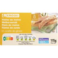 Melva en aceite de girasol EROSKI, lata 115 g
