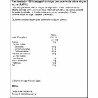 Pa torrat 100% integral aove SANTIVERI, paquet 200 g