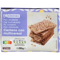 Pan de centeno-multicereales EROSKI, paquete 250 g Pan de centeno-multicereales EROSKI, paquete 250 g