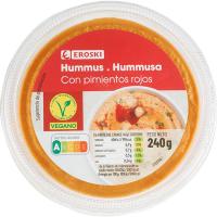 Hummus de pimiento rojo EROSKI, tarrina 240 g