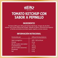Ketchup con sabor a pepinillo HEINZ, bocabajo 250 g