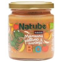 Tarrito bio manzana platano y naranja NATUBE, tarro 250 g Tarrito bio manzana platano y naranja NATUBE, tarro 250 g