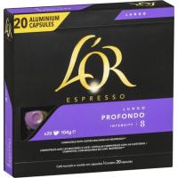 Café lungo profondo compatible con nespresso L'OR, caja 20 uds Café lungo profondo compatible con nespresso L'OR, caja 20 uds