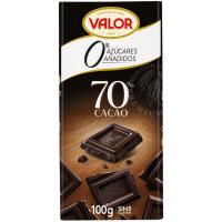 Xocolata 70% sense sucre VALOR, tauleta 100 g Xocolata 70% sense sucre VALOR, tauleta 100 g