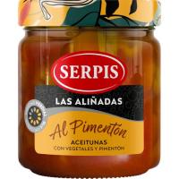 Aceitunas al pimentón SERPIS, frasco 220 g Aceitunas al pimentón SERPIS, frasco 220 g