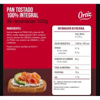 Pa torrat integral ORTIZ, 36 llesques, paquet 320 g