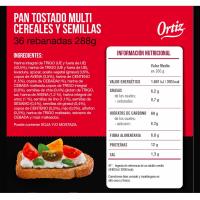 Pa torrat multicereal ORTIZ,  36 llesques, paquet 320 g