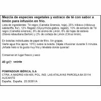 Té limón agua fría POMPADOUR, caja 20 uds