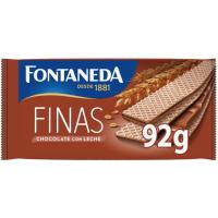 Barquillo de chocolate c/ leche FONTANEDA FINAS, paquete 92 g Barquillo de chocolate c/ leche FONTANEDA FINAS, paquete 92 g