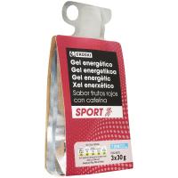 Gel energètic sabor fruits vermells EROSKI, pack 3x30 g