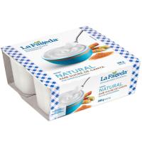 Yogurt natural azúcar de caña LA FAGEDA, pack 4x125 g
