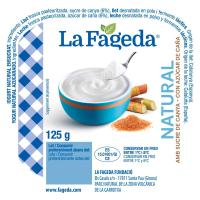 Yogurt natural azúcar de caña LA FAGEDA, pack 4x125 g