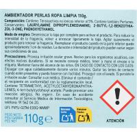 Ambientador de perles per a roba neta EROSKI, ampolla 110g