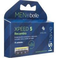 Cargador de afeitado 5 hojas MEN BY BELLE, recambio 4 uds