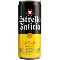 Cerveza sin gluten ESTRELLA GALICIA, lata 33 cl Cerveza sin gluten ESTRELLA GALICIA, lata 33 cl