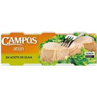 Atún en aceite de oliva CAMPOS, pack 3x65 g