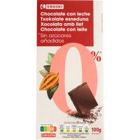 Xocolata amb llet sense sucre EROSKI, rajola 100 g Xocolata amb llet sense sucre EROSKI, rajola 100 g