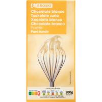 Chocolate blanco para postre EROSKI, tableta 200 g