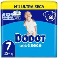 Pañal +15 kg Talla 7 DODOT BEBÉ SECO, paquete 60 uds Pañal +15 kg Talla 7 DODOT BEBÉ SECO, paquete 60 uds