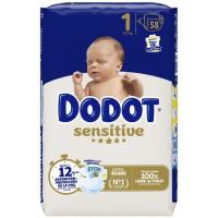 Pañal 2-5 kg Talla 1 DODOT SENSITIVE, paquete 58 uds Pañal 2-5 kg Talla 1 DODOT SENSITIVE, paquete 58 uds