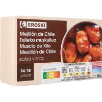 Mejillones chilenos en salsa vieira 14/18 EROSKI, lata 111 g