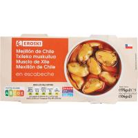 Mejillones chilenos en escabeche EROSKI, pack 2x106 g