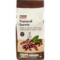 Café grano natural fuerte EROSKI BASIC, paquete 1 Kg