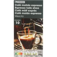 Café molido expreso mezcla EROSKI, paquete 250 g Café molido expreso mezcla EROSKI, paquete 250 g