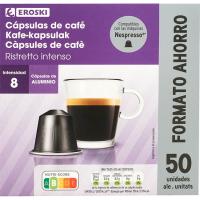 Café espresso ristreto comp. Nespresso EROSKI, caja 50 uds Café espresso ristreto comp. Nespresso EROSKI, caja 50 uds