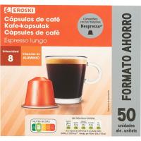 Café espresso lungo compatible Nespresso EROSKI, caja 50 uds Café espresso lungo compatible Nespresso EROSKI, caja 50 uds