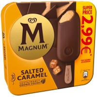 Helado bombón salted caramel MAGNUM, pack 3x100 ml